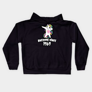 Awesome Since 1969 Birthday Dabbing Unicorn Kids Hoodie